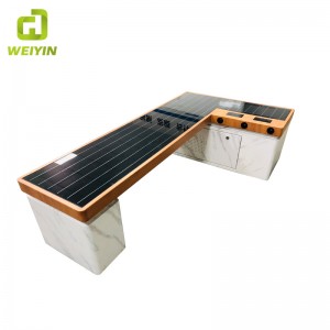 Современный дизайн Smart Solar Power Phone Зарядка мебели Backless Металлическая скамейка для наружного